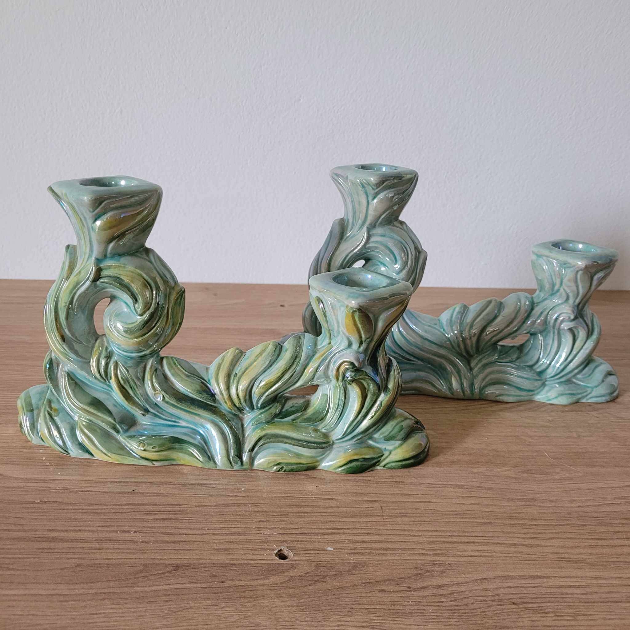 2 numbered Art Deco candlesticks - Possible Hubert Bequet