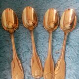 Box of 12 Christofle mocha spoons in gold-plated metal, Vendome model