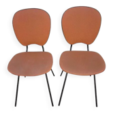 Metal & skaï chairs 60s