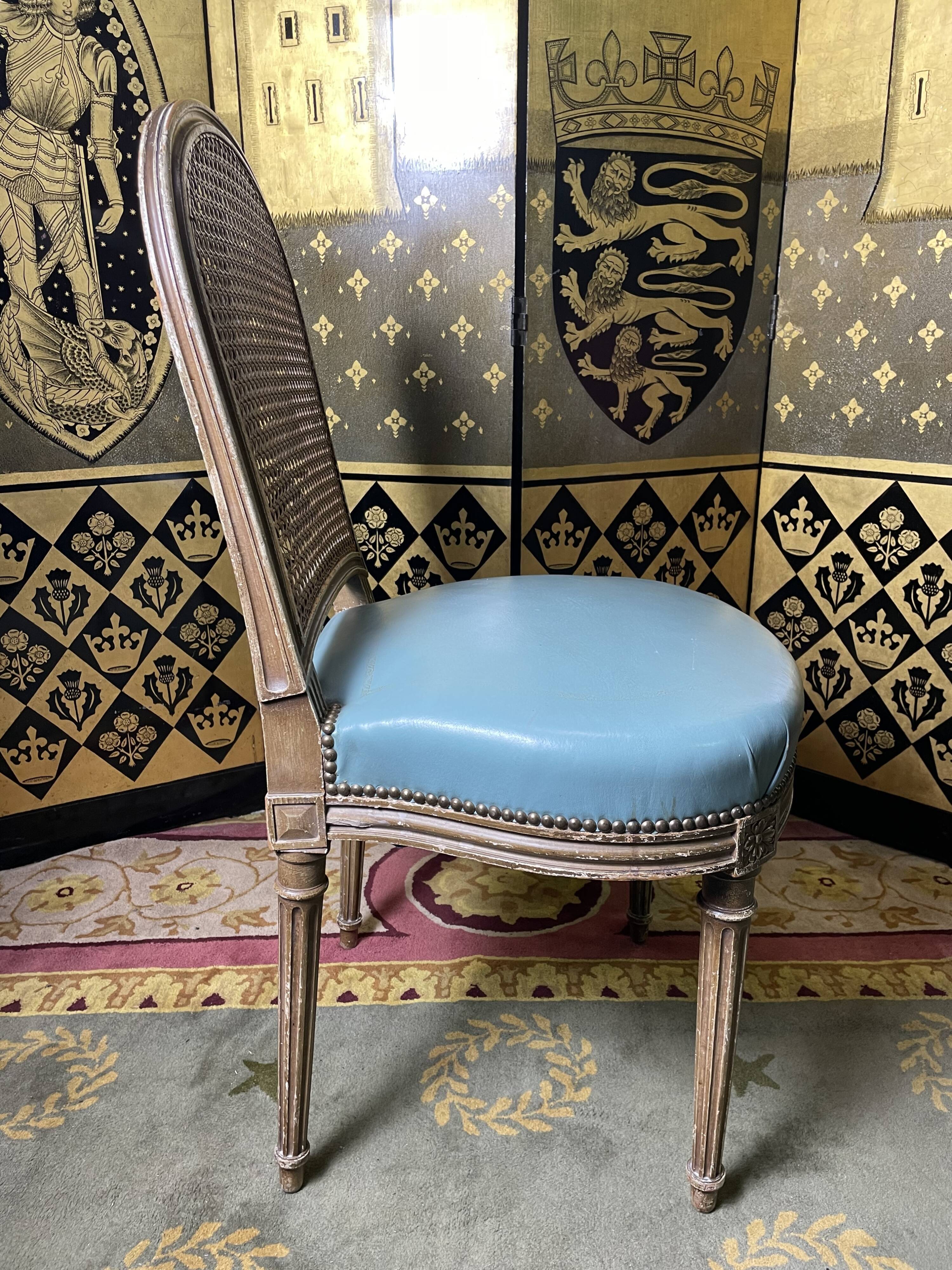 Suite of 6 Louis XVI style chairs signed Gouffé Paris