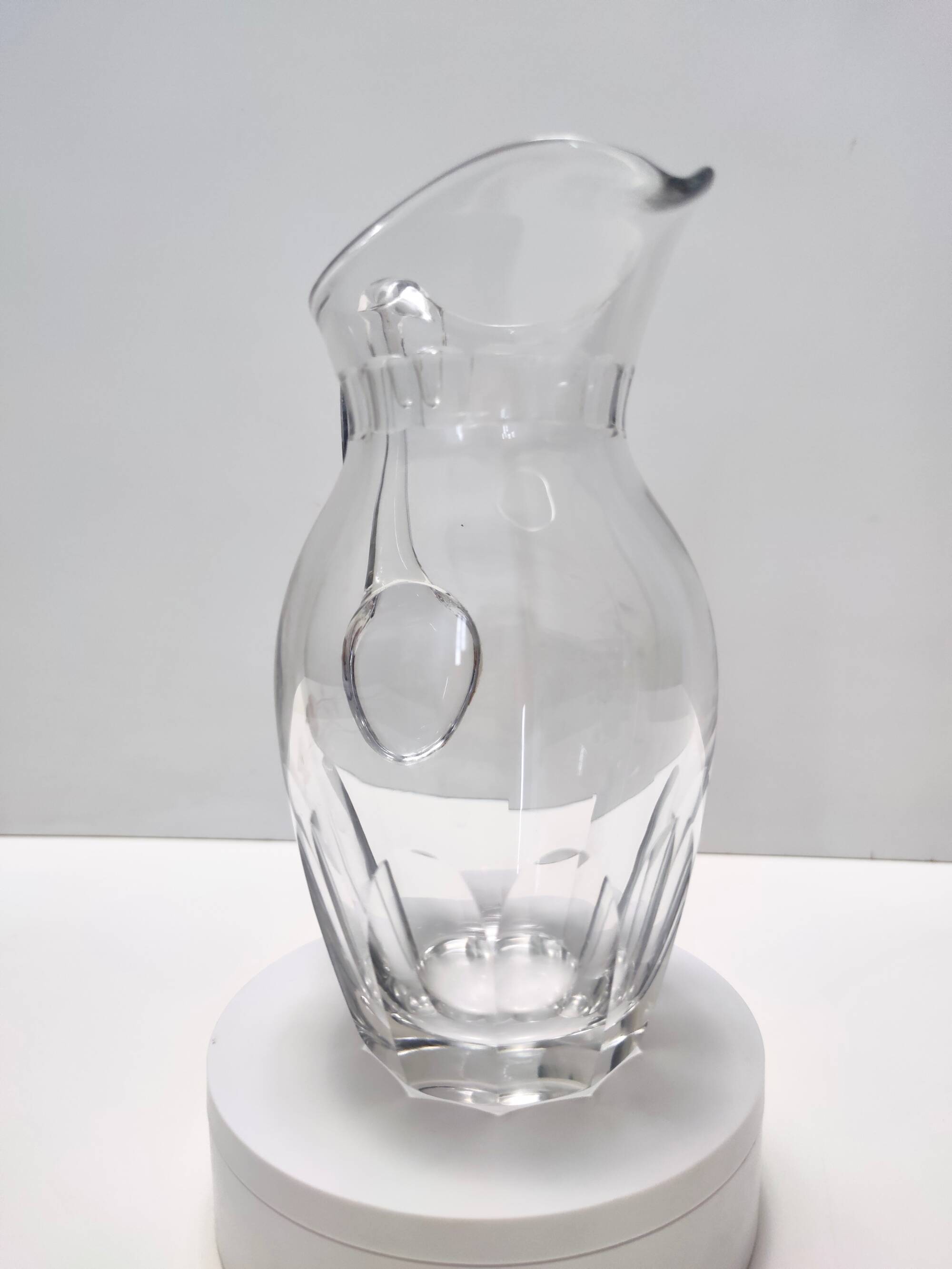 Vintage Transparent Crystal Pitcher Attr. to Baccarat