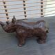 Sculpture hippopotame terre cuite patinée