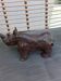 Sculpture hippopotame terre cuite patinée