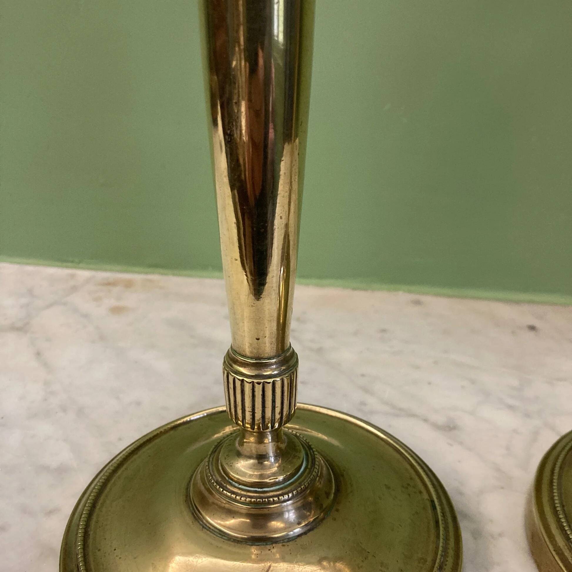 Pair of 19th-century Empire candlesticks | Candelabra | Beaded friezes