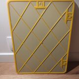 Mirror 70s yellow plastic rounded shape
