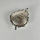 Vintage metal butter dish "Oyster" with glass insert, 1970.
