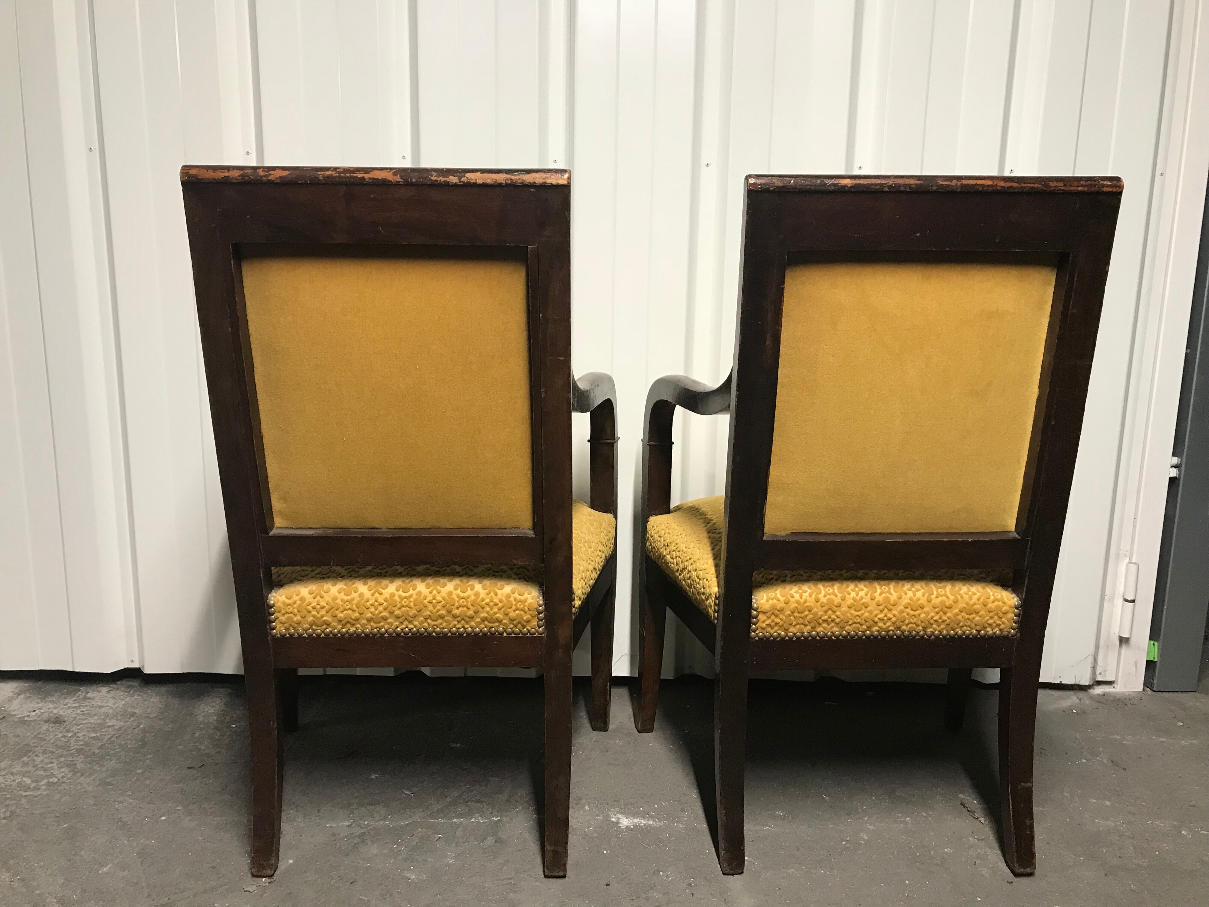 Pair of sticks Empire armchair