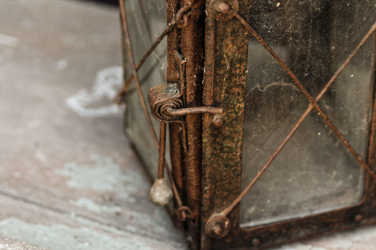 Ancient wrought iron lantern