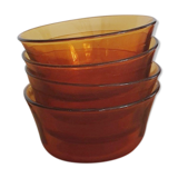 4 ramequins en verre ambré