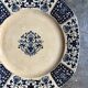 Round plate from Gien in blue ironstone, "Blue Ibis" service.