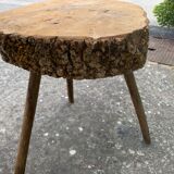 Raw cork oak tripod table