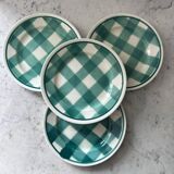 Service de 4 assiettes à carreaux