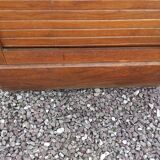 Storage cabinet locker with old wooden curtain