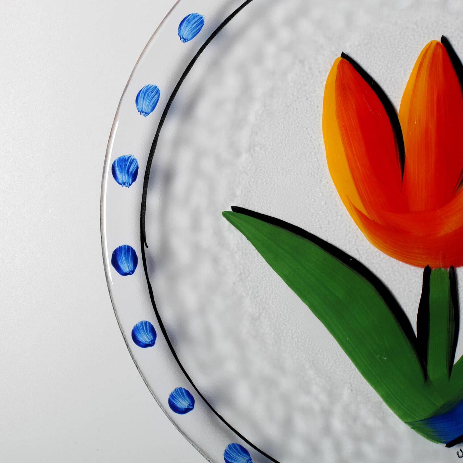 Plat de design floral scandinave Kosta Boda par Ulrica Hydman Vallien
