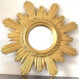 Miroir soleil doré