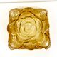 Plafonnier carré en verre jaune motif floral - 23 x 23 cm