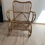 Armchair in woven wicker 1960/1970s