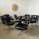 6 fauteuils en cuir Lobby Chair design Ray et Charles Eames, Hermann Miller