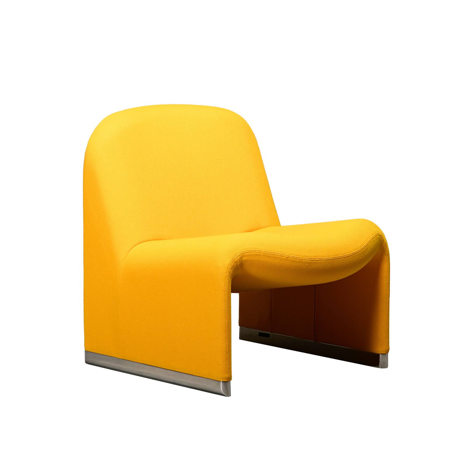 Giancarlo Piretti Alky Lounge Chair in Yellow Fabric for Anonima Castelli