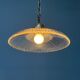 Glass holophane hangingor pendant lamp with brass gallery