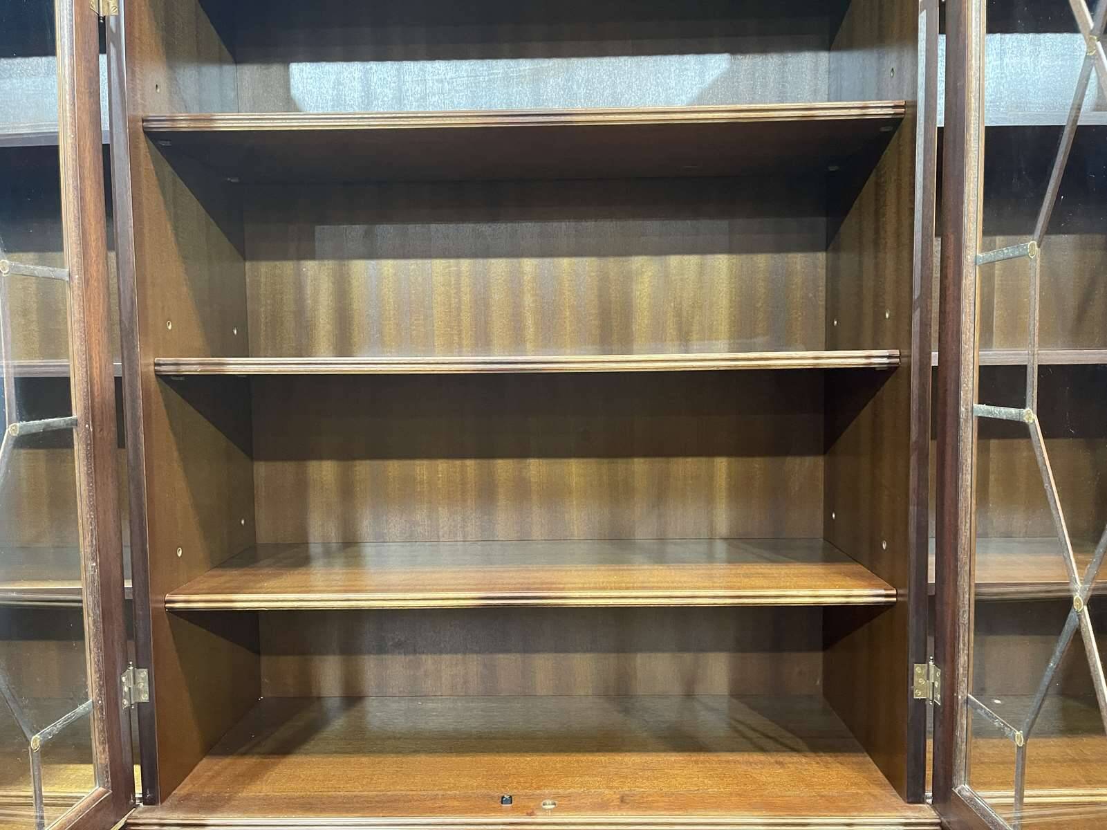 English mahogany secretary bookcase from the 1970s