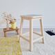 Tabouret de peintre bois blanc - assise bleue