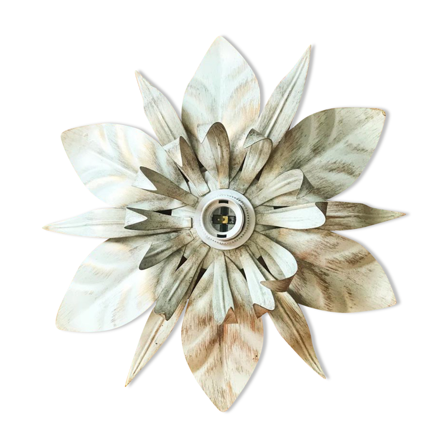 Wall light ecru metal flower