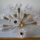 Old "sputnik" chandelier 15 lights plastic/resin diamond tip 60's design lighting