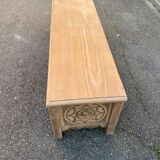 Banc coffre breton du 19ème siècle rénové en chêne massif 155cm