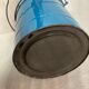 Enamelled blue bucket