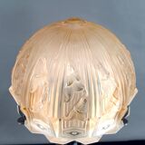 Important Art Deco Wrought Iron Lamp, by Bartelemie, France, Circa 1925