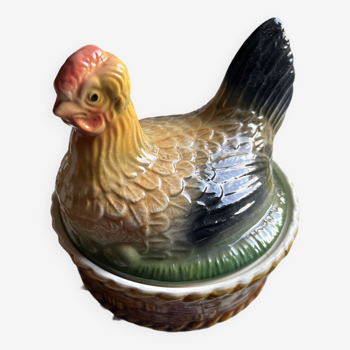 Poule en céramique vintage