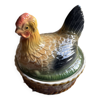 Poule en céramique vintage