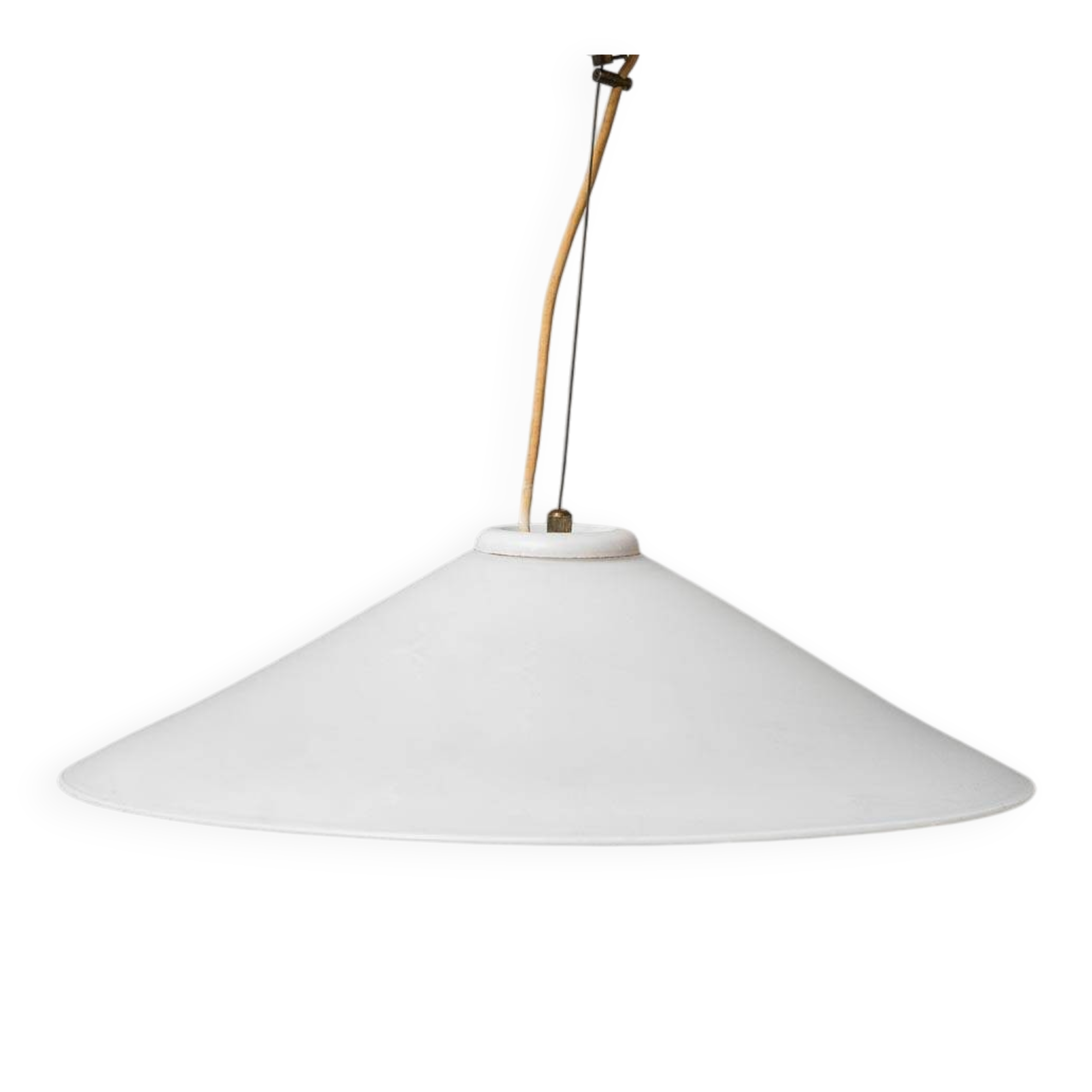 White glass pendant lamp 1970s vintage modernism