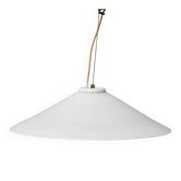 Suspension en verre blanc vintage des années 1970 modernisme