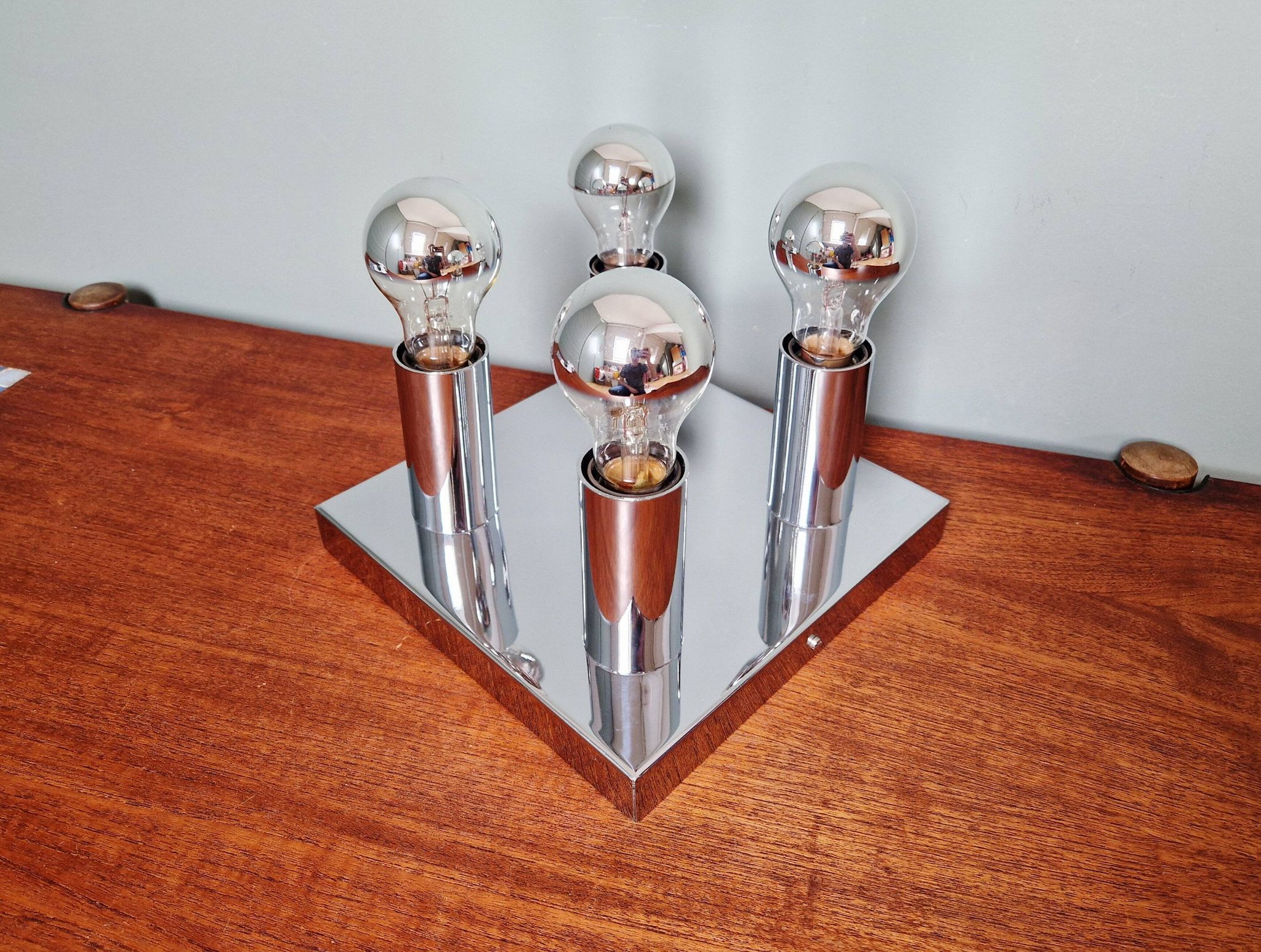 Space Age ceiling light in chrome metal, 1970s
