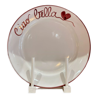 Hand-painted Italian handmade plate "Ciao Bella"