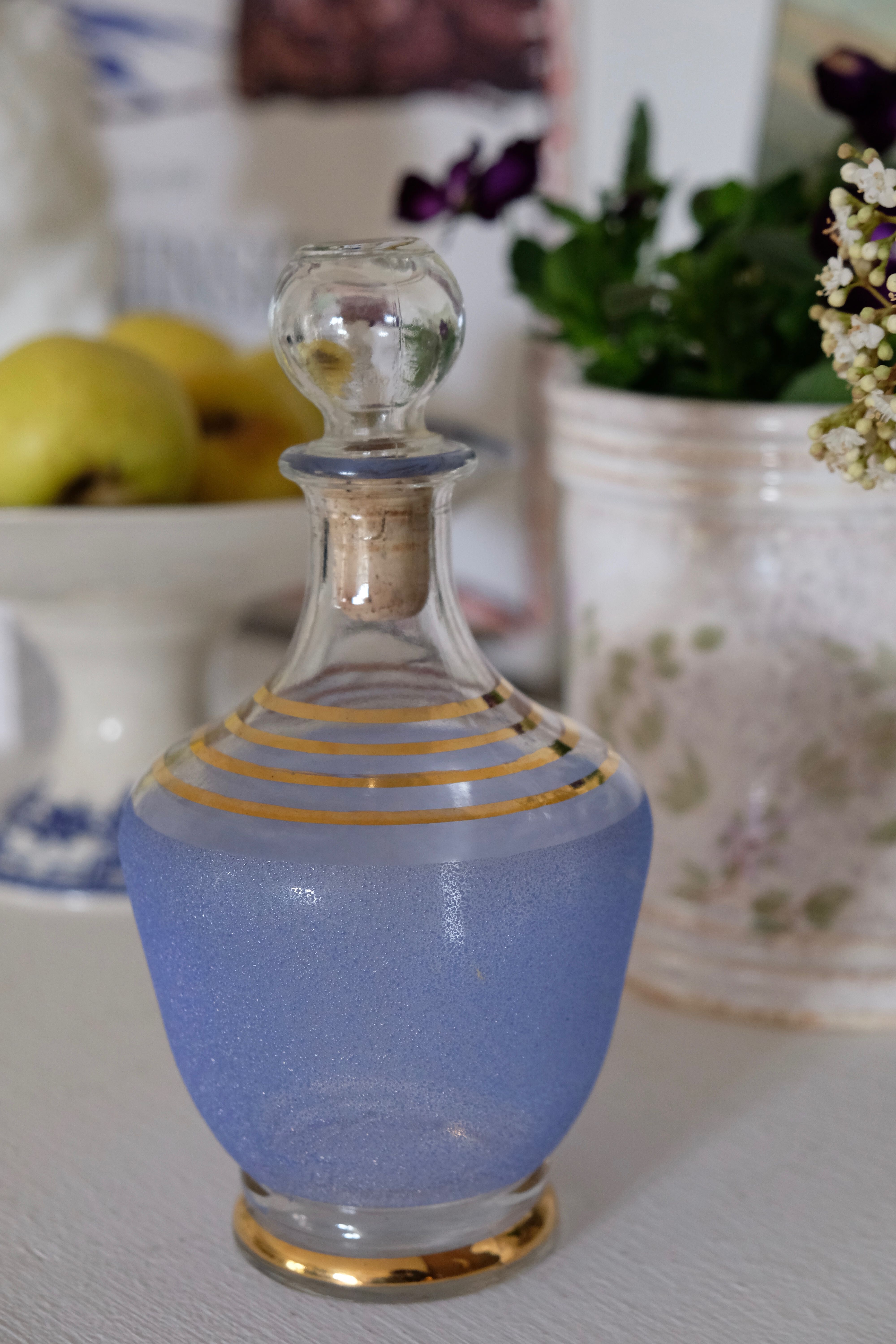 50s blue granite decanter