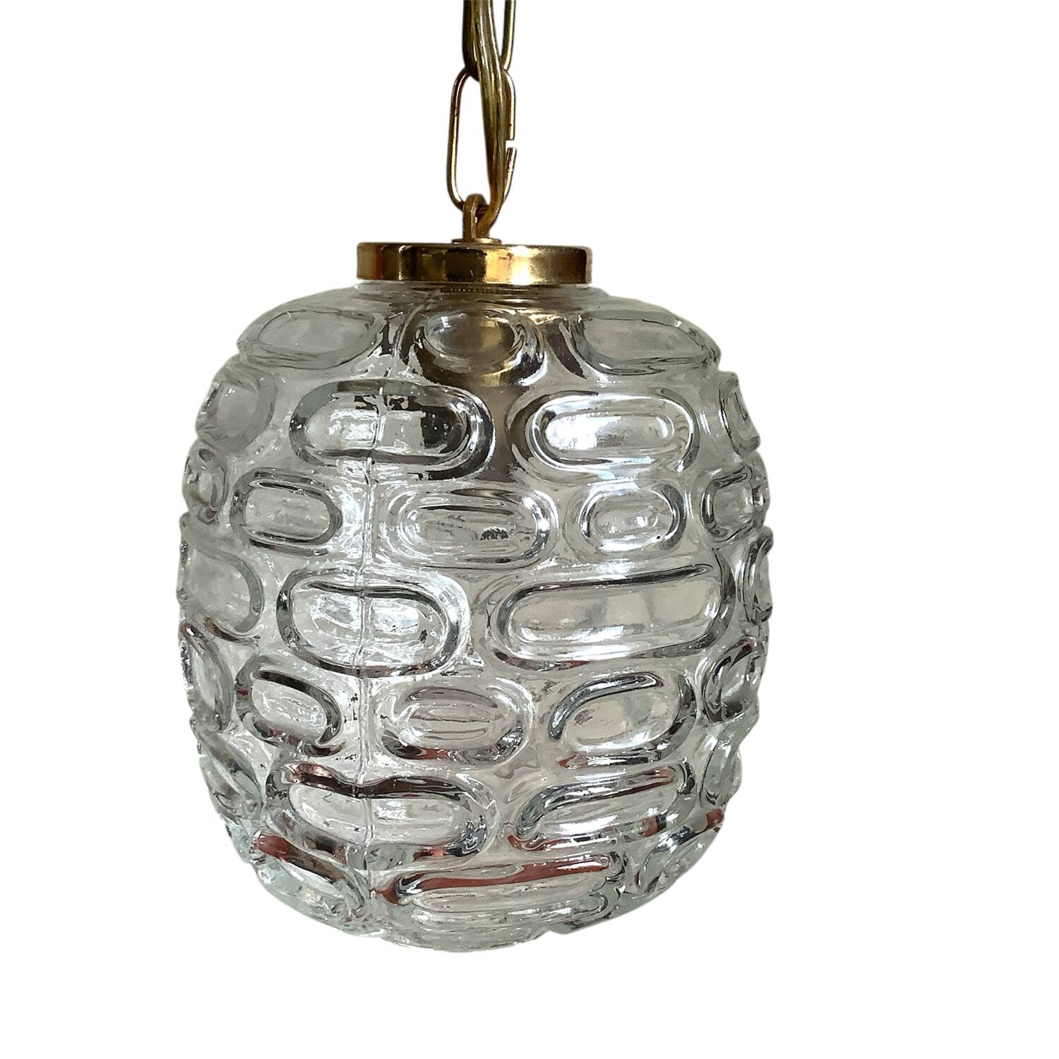 Vintage glass and gold metal pendant light