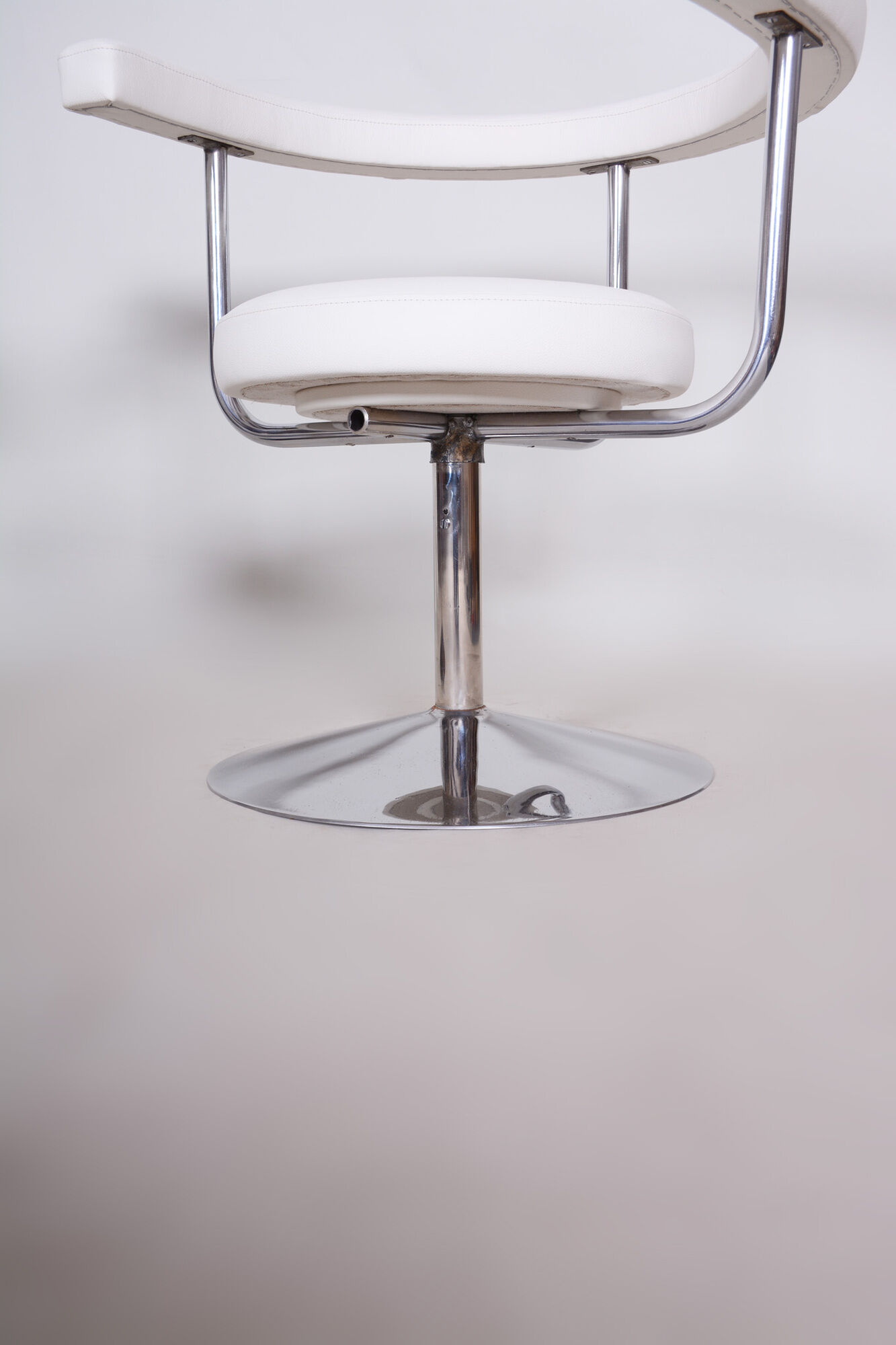 Pair of white swivel chairs - 1940s czechia