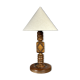 Lampe de table en bois tourné brutaliste du milieu du siècle dans le style de Charles Dudouyt.