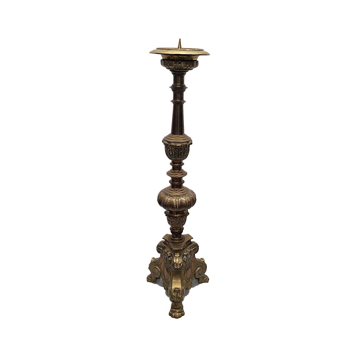 Large Baroque Style Brass Altar Candlestick