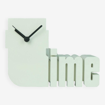 Rare horloge de table en plastique blanc des années 1970 des années 1980 « temps » design postmoderne a. diehl
