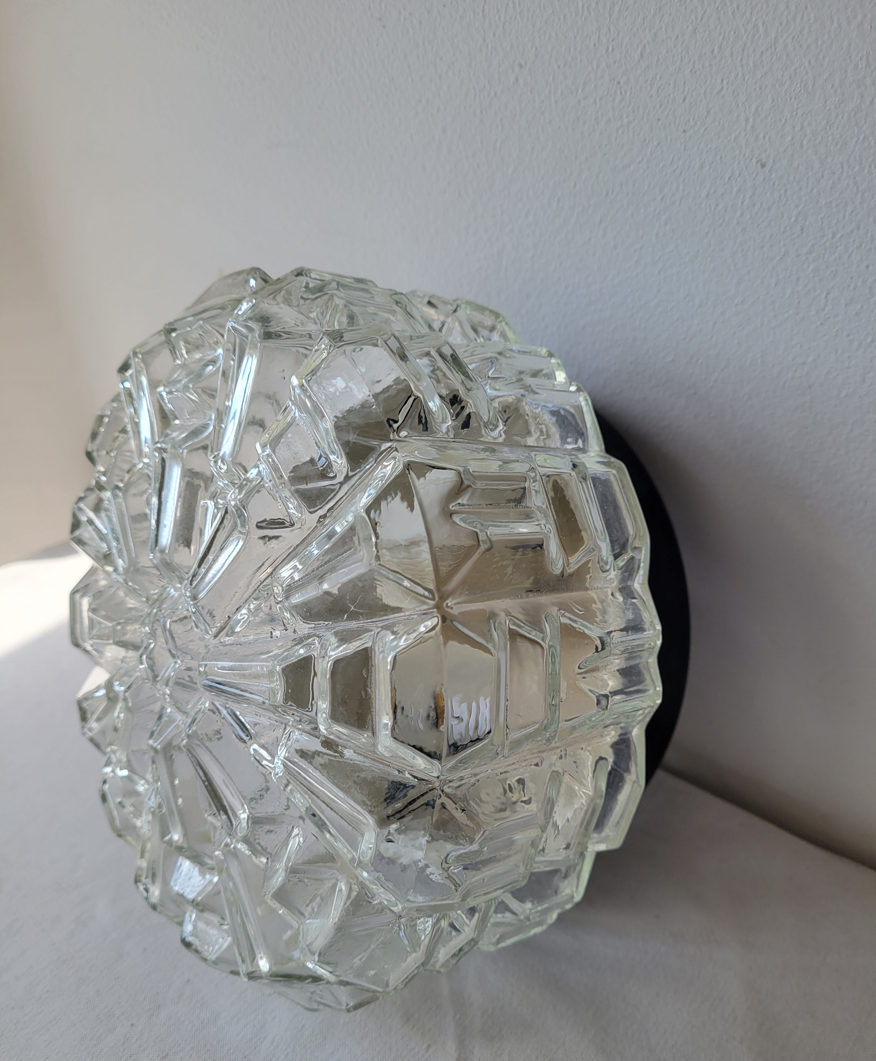 Cast glass ceiling lamp