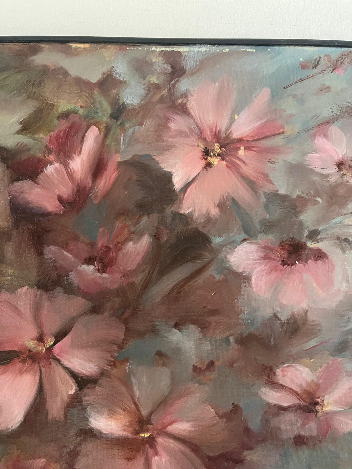 Flowers, oil on canvas signed by Nicole de Fourmantel, 1997