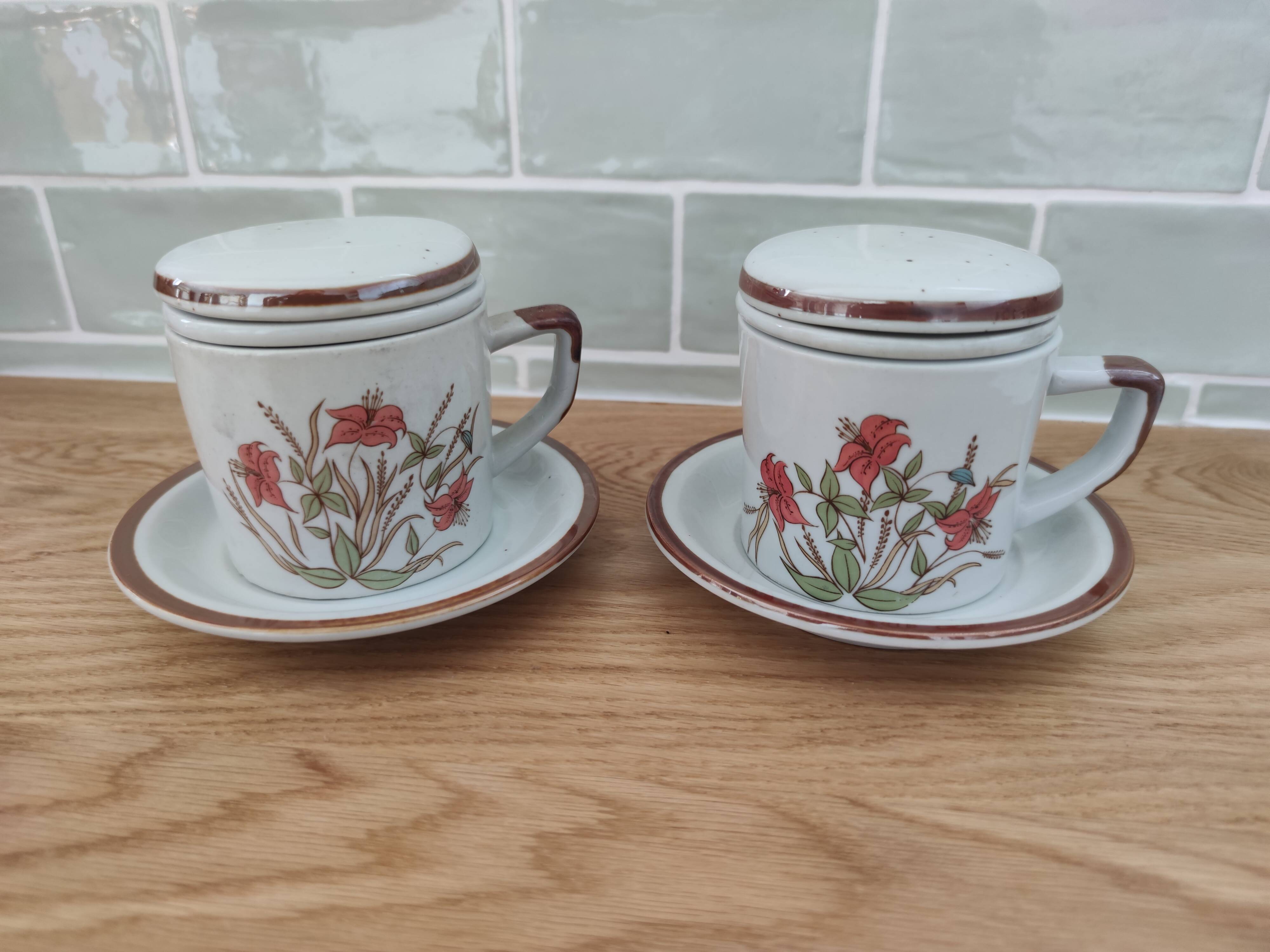 Lot de 2 tisanières vintage
