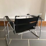 Vintage chrome and leather armchair 70/80