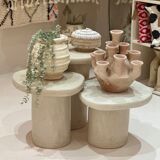 Rustic pot jar bleached terracotta vase