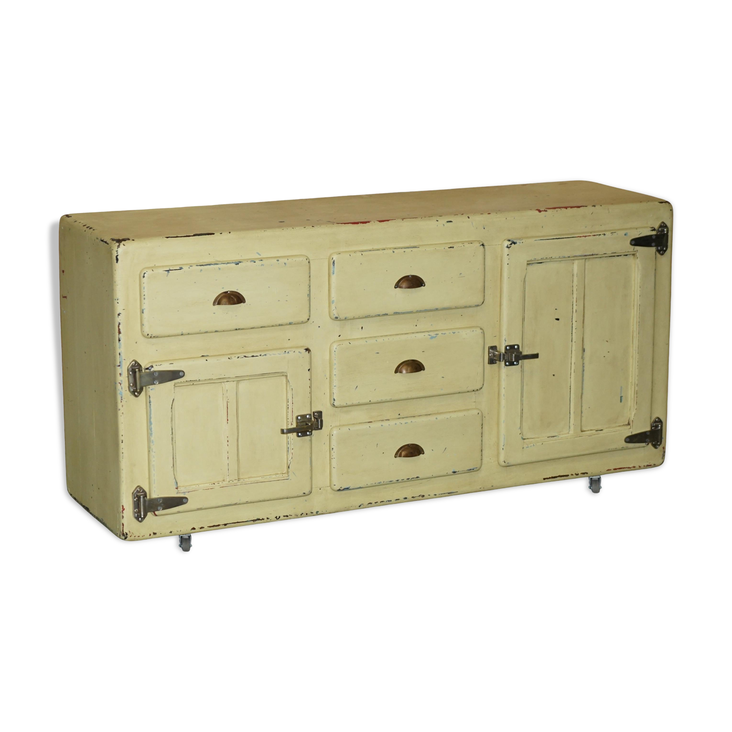 Buffet vintage de stockage à froid circa 1940 avec ferrures originales