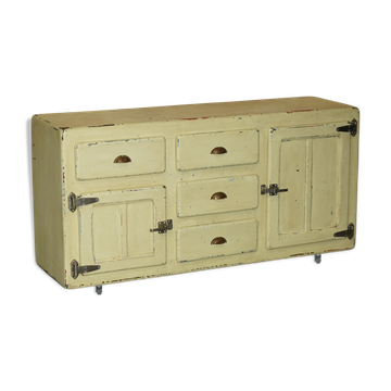 Buffet vintage de stockage à froid circa 1940 avec ferrures originales